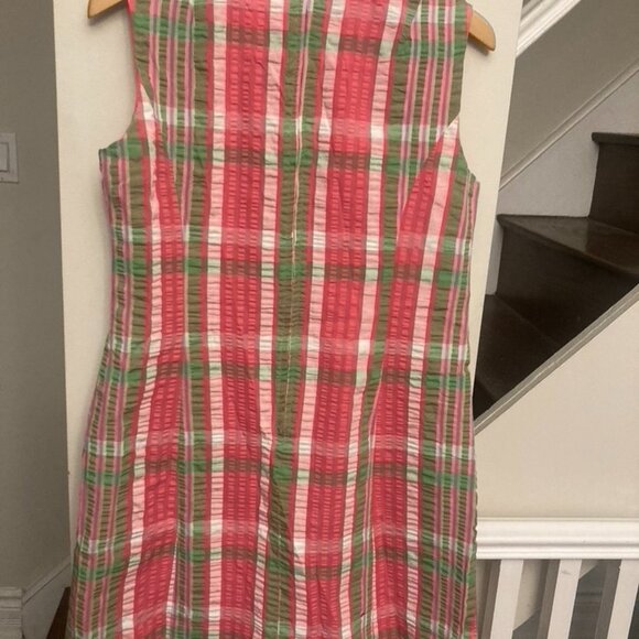 Vintage Seersucker Dress with Trim - Picture 2 of 8